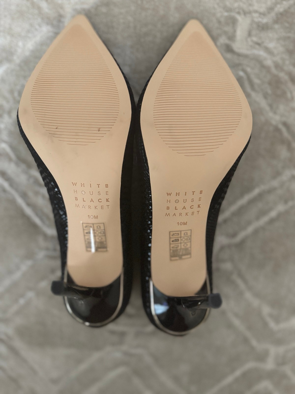 Houndstooth Pattern Black Heels