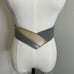 Vintage Mervyn’s Genuine Leather Women’s Small Wide Neck Belt Silver Tan