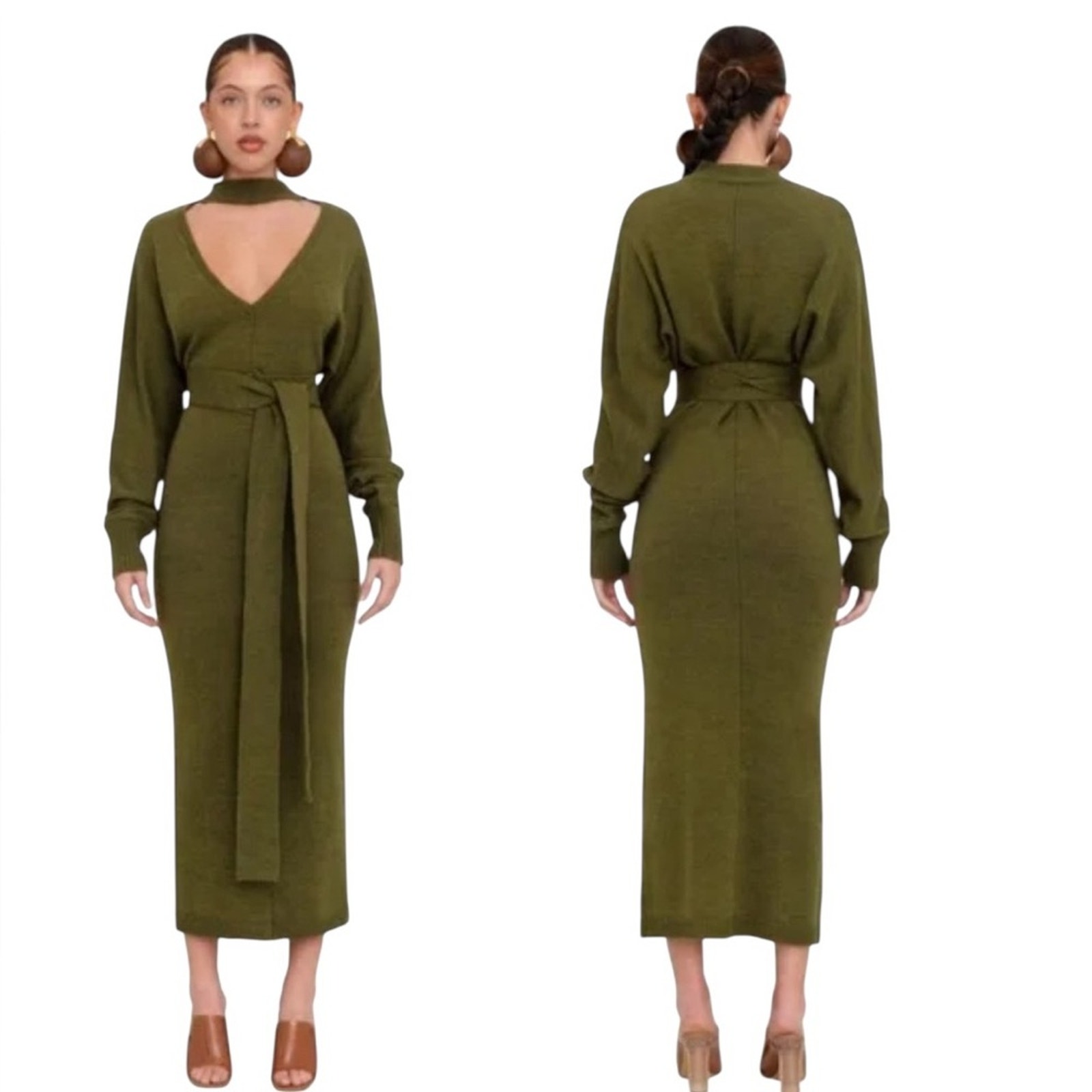 Andrea Iyamah Mari Knit Dress in Jade (JADE) Sz:S/M NWT