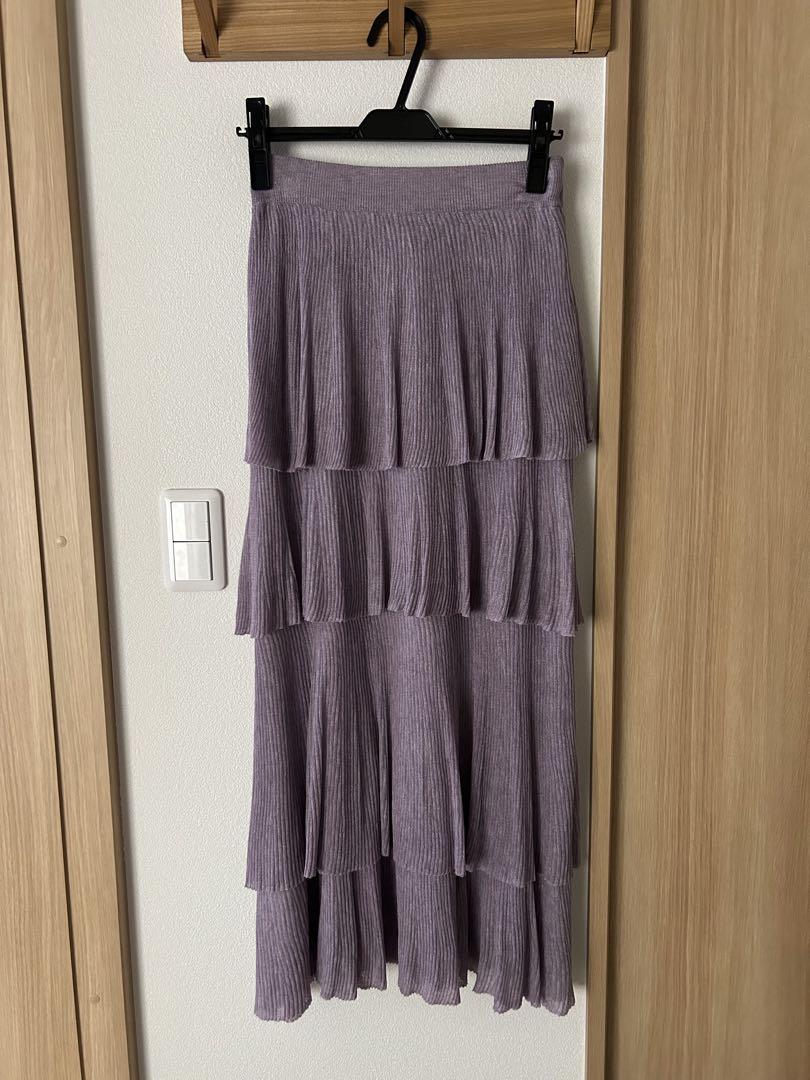 Excellent Condition - Unused, Only Tried On - Edit for Lulu - Lametted Knit Tiered Skirt