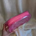 VS pink floral lace jelly makeup bag cosmetic case NWT