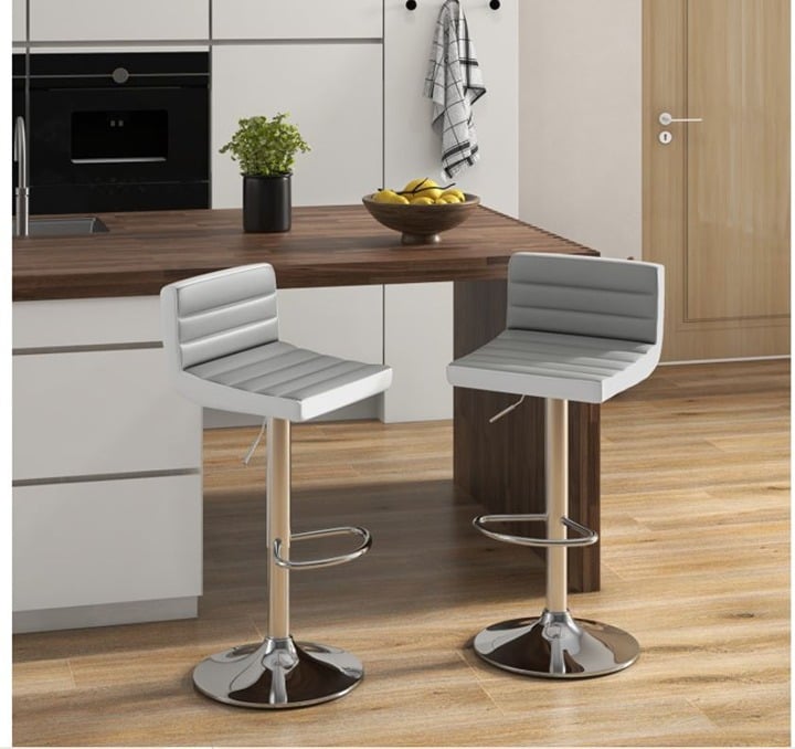 Furniture Home Décor Set of 2 Adjustable Heights Barstool with PU Leather L2