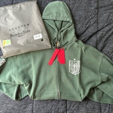 YOUNGLA ANIME SCOUT HOODIE - (L) - 5138 AOT© X YLA ZIP-UP HOODIES