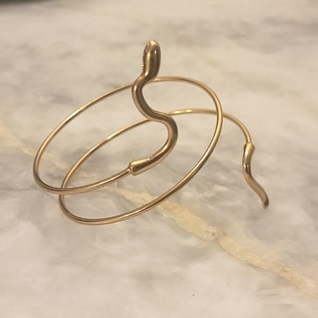 Jules Smith Snake Charmer Arm Cuff Bracelet 12K Gold Wrap Dainty Feminine Boho