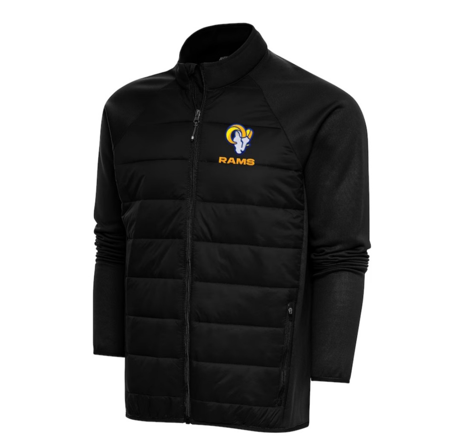 LA Rams Black Puffer Jacket Winter Coat Vest NWT...embroidered team graphics...d