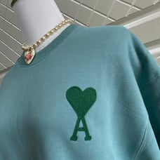 Ami Paris Hoodie Ami Athletic Hoodie for Men Women Green Ami Crewneck Sweater