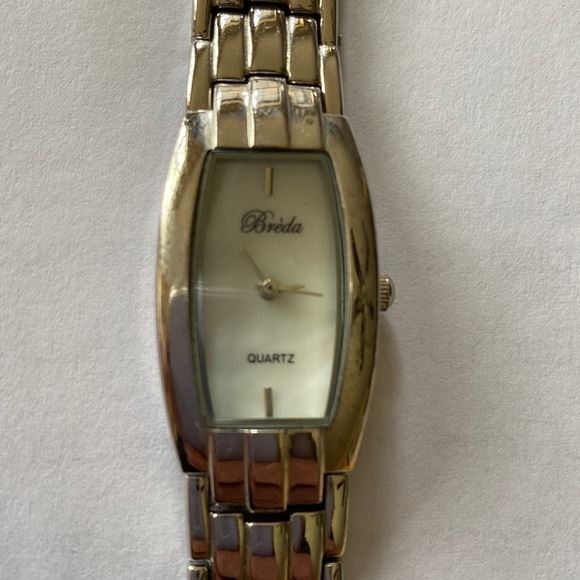 Bréda silver and mother of Pearl link band watch