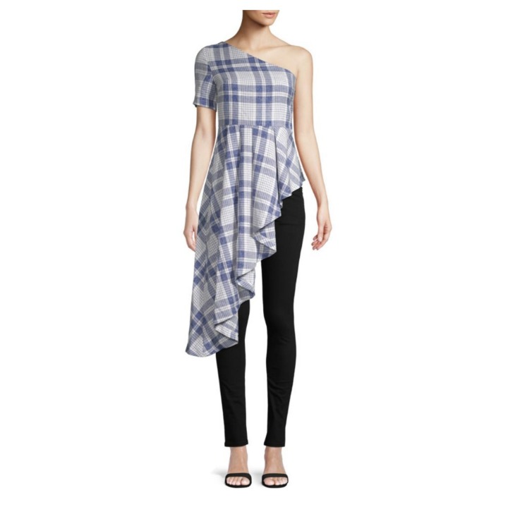 English Factory One-Shoulder Ruffled Top