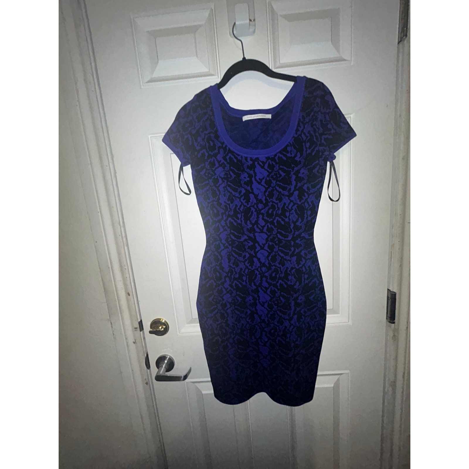 Diane Von Furstenberg Leaf Vine Cornflower Zoe Wrap Dress Women's 4