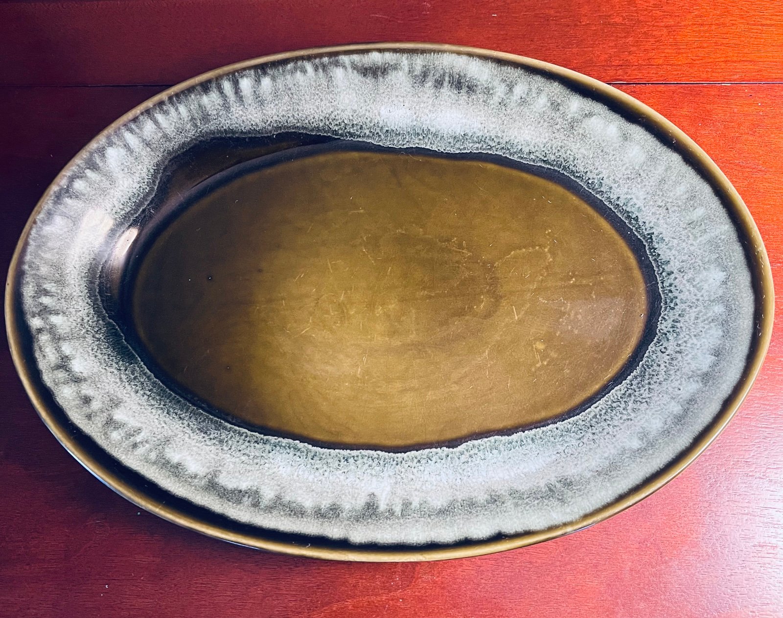 Pfaltzgraff Cooper Green Drip Oval Serving Platter, retro kitchen gadgets