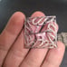 Vintage Sterling silver filigree llama panel bracelet and brooch