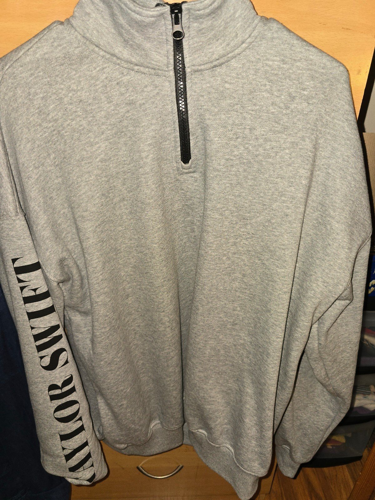Taylor Swift Eras Tour Grey Quarter Zip Medium updated with TTPD new