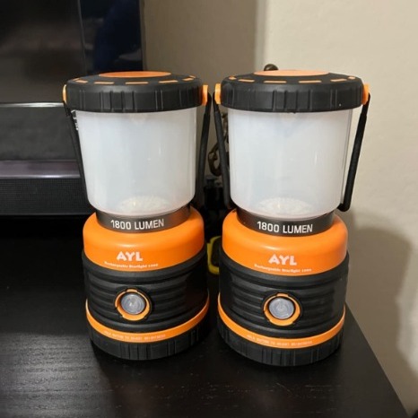 2pack LED Camping Lantern Rechargeable, 1800LM 4 Light Modes, 4400mAh Power Bank