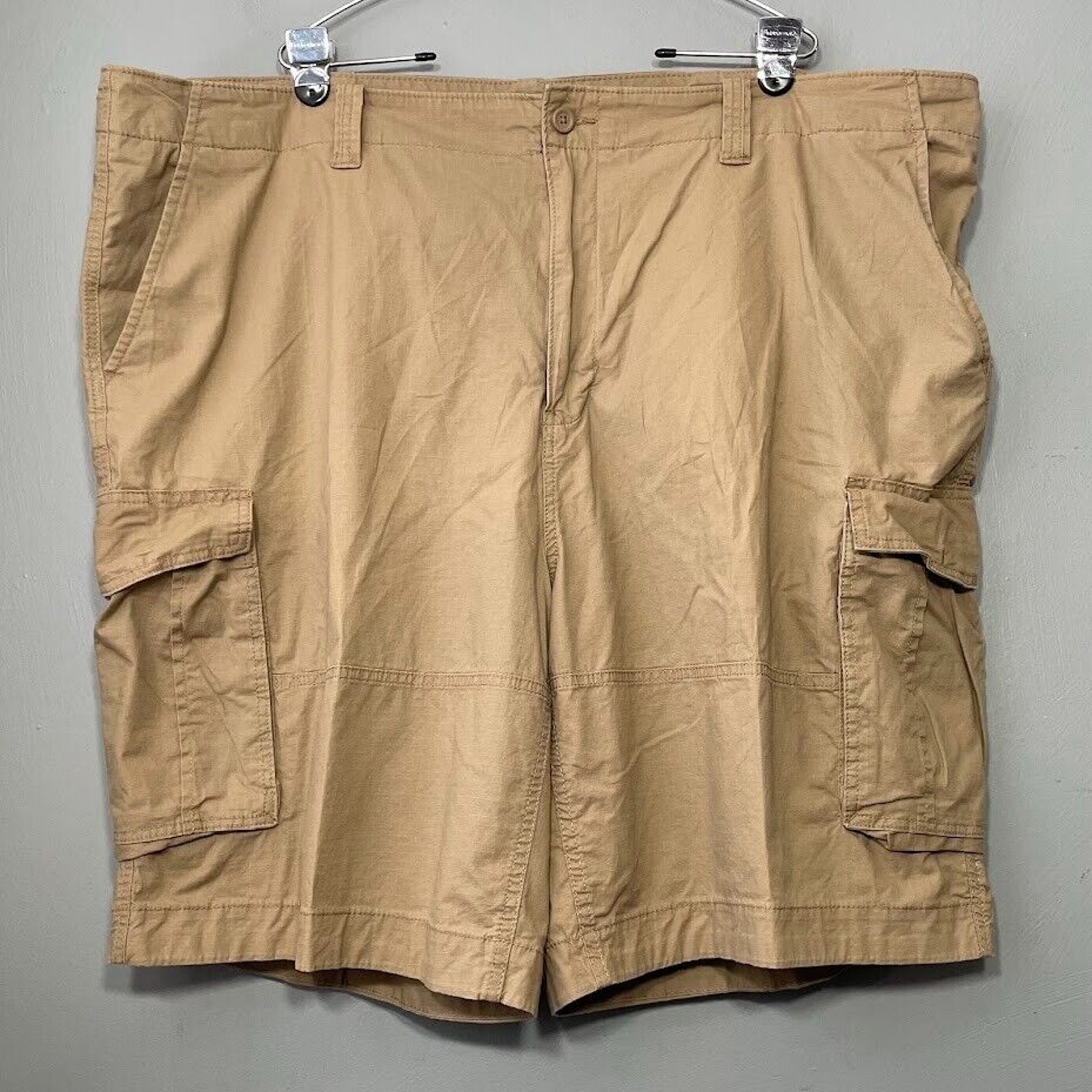 Nautica Mens Size 50W BG Khaki Tan Ripstop Cargo Shorts Baggy Utility Workwear
