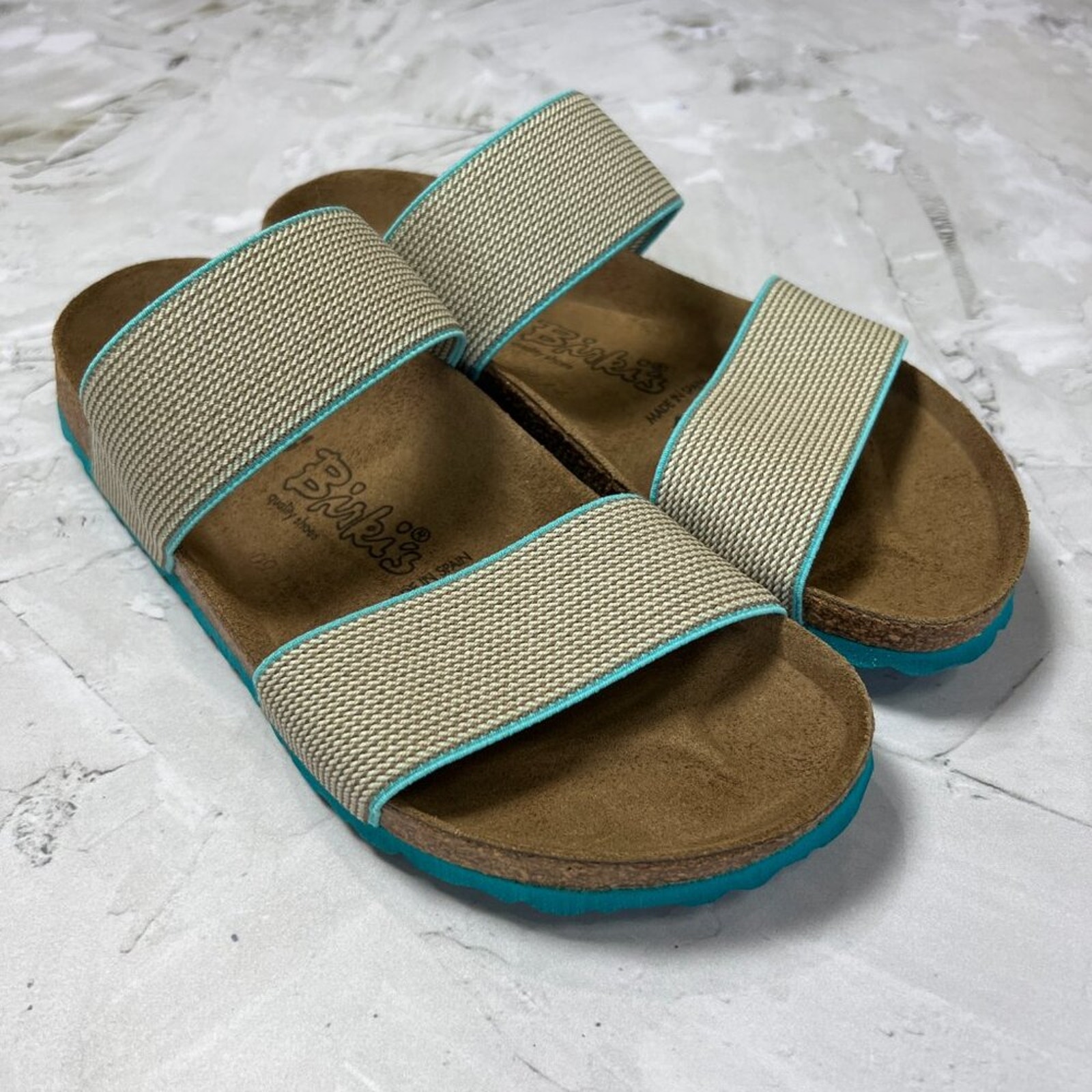 NEW Birkenstock Birki’s Curacao ll Sandal SIZE 36 US 5 NARROW Stretch Beige Mint