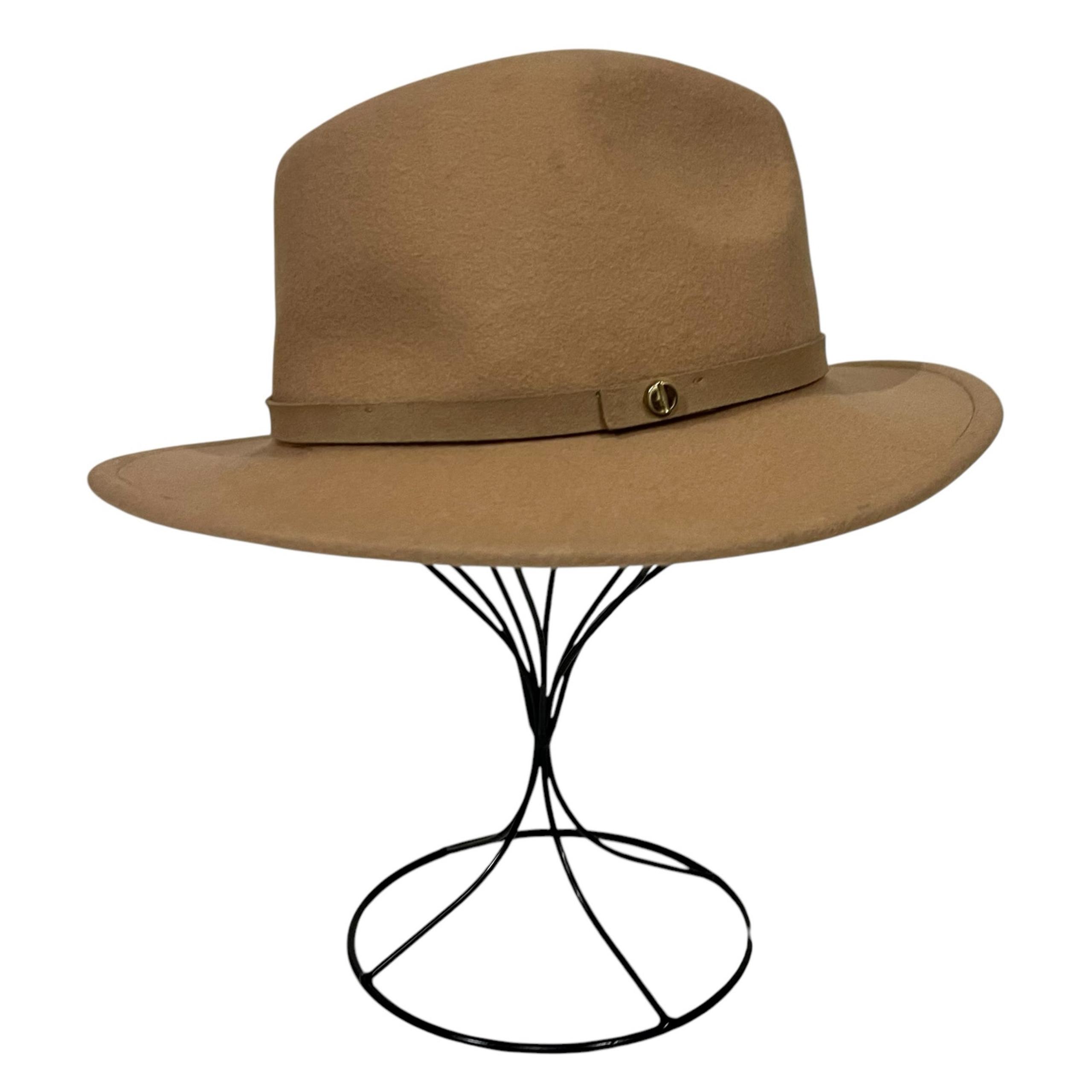 Banana Republic Women’s 100% Wool Hat Beige Tan Wide Brim Fedora S/M