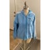 Vintage Adidas Women's Full-Zip Baby Blue Hoodie Sweater Large