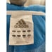 Vintage Adidas Women's Full-Zip Baby Blue Hoodie Sweater Large