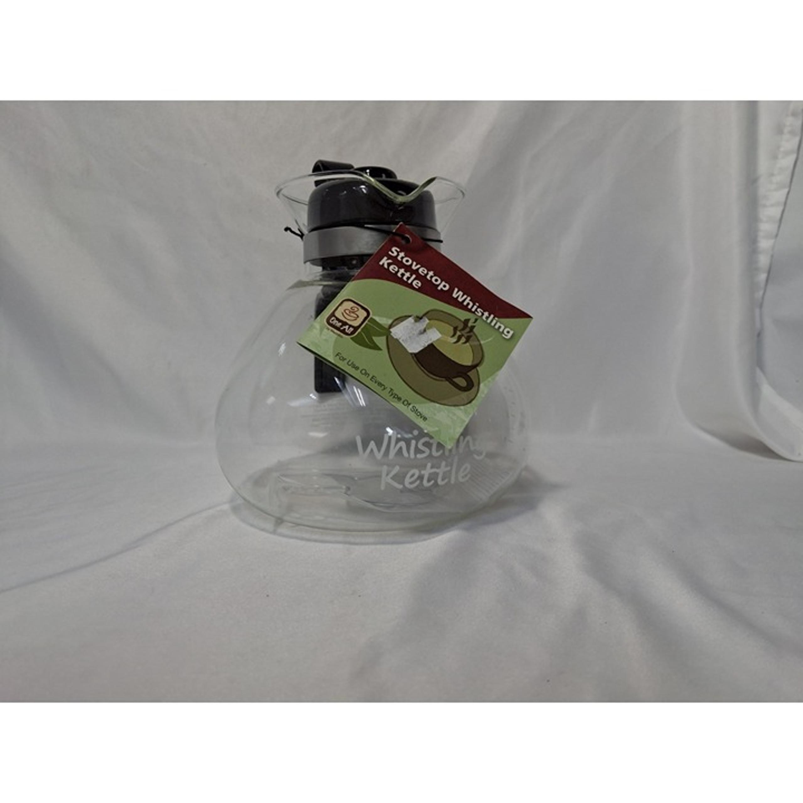 Glass 12 Cup Stove Top Whistling Tea Kettle by AMedelco, New, 12 Cup,