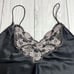 Vintage Black Cropped Lace Satiny Camisole medium