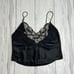 Vintage Black Cropped Lace Satiny Camisole medium