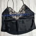 Vintage Black Cropped Lace Satiny Camisole medium