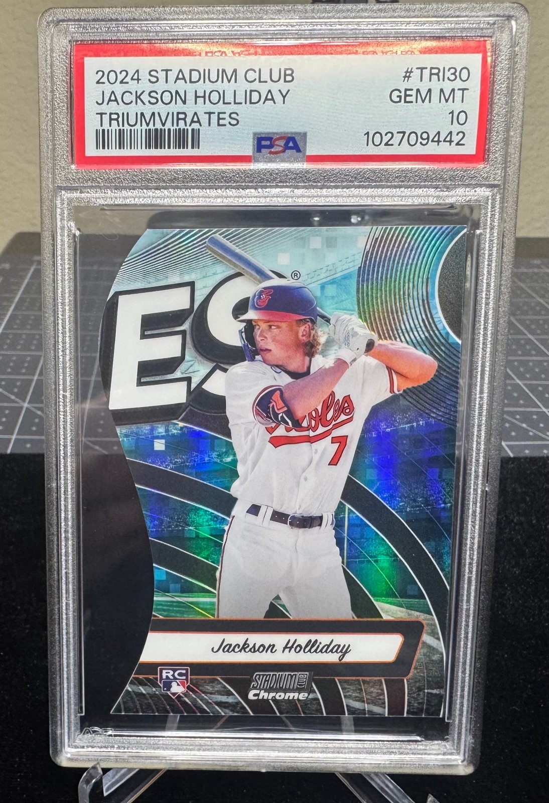 2024 Stadium Club #TRI-30 Jackson Holliday Triumvirates RC PSA 10 GEM Orioles