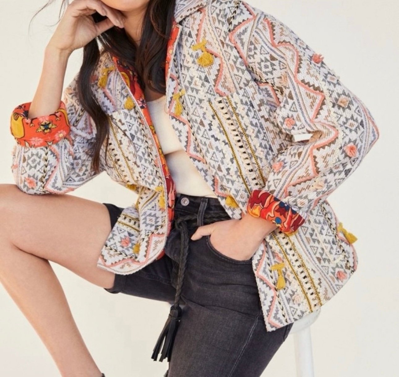 NWT size XS Anthropologie Verb Kellianne Tasseled jacket