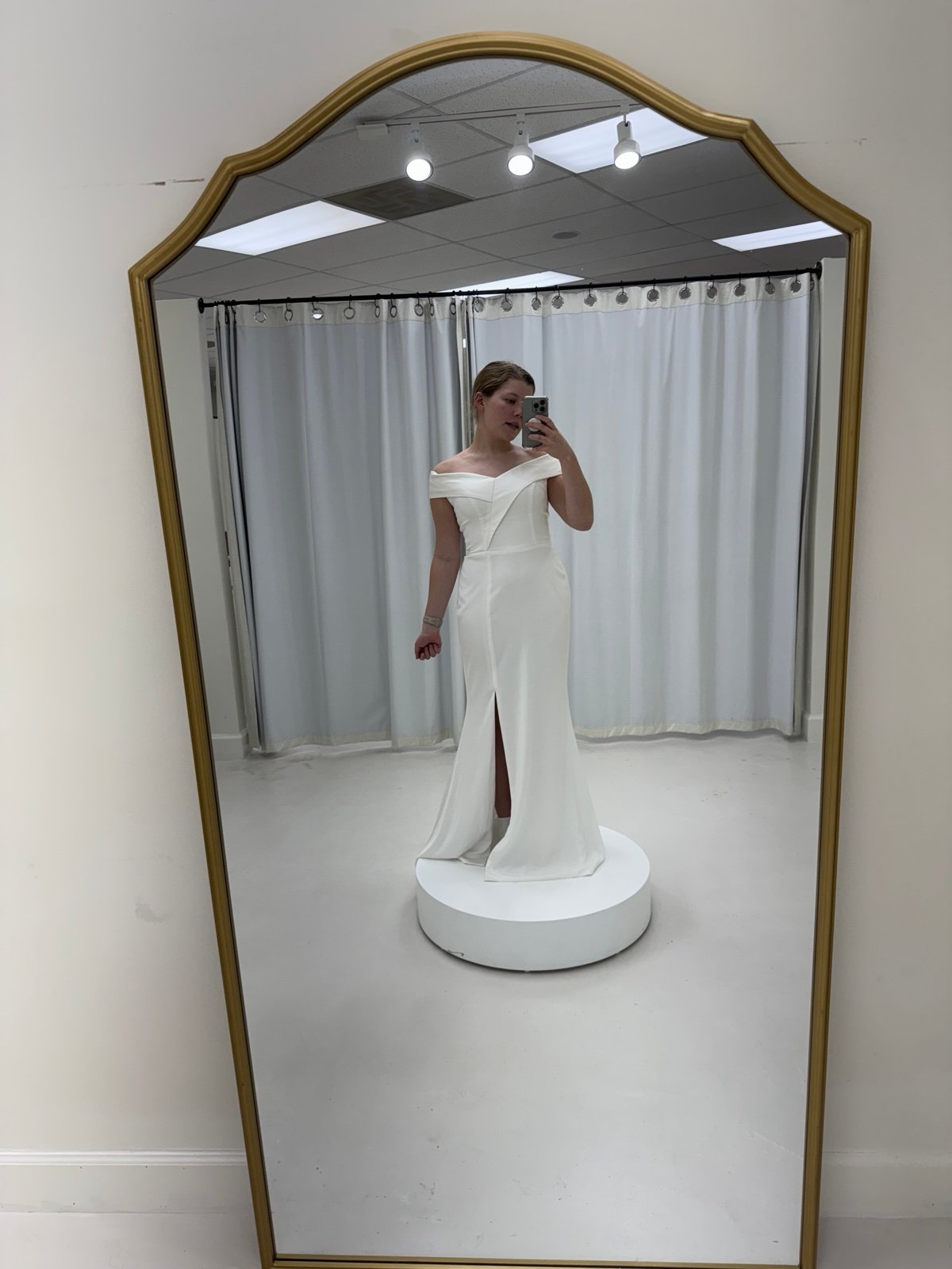 Off the shoulder wedding dress