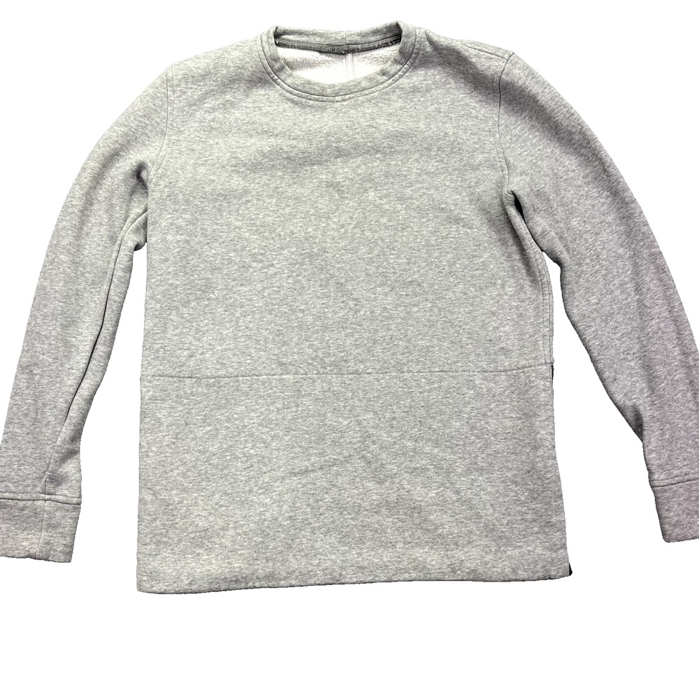 Lululemon Yes Fleece Women Pullover Crewneck Sweatshirt Gray Side Zips S (38 )
