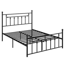 Queen Size Metal Bed Frame w/ Headboard Under-bed Storage Mattress Foundation