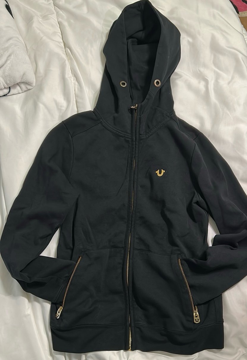 Used once True religion black and gold zip up
