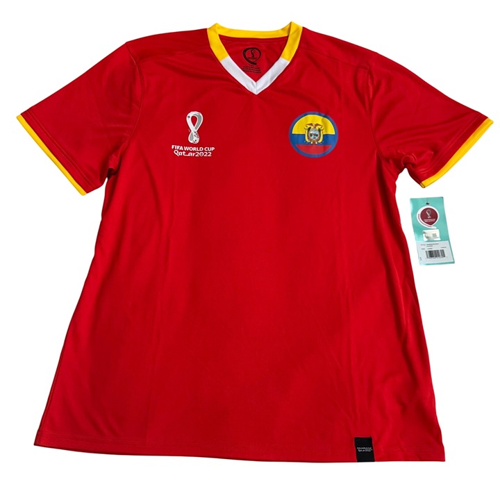 FIFA World Cup 2022 Ecuador jercey Official Licensed Red V-Neck Design large new