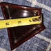 Vintage Asian Lacquer Mother of Pearl inlay serving tray /jewerly storage w/ lid