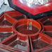 Vintage Asian Lacquer Mother of Pearl inlay serving tray /jewerly storage w/ lid