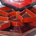 Vintage Asian Lacquer Mother of Pearl inlay serving tray /jewerly storage w/ lid
