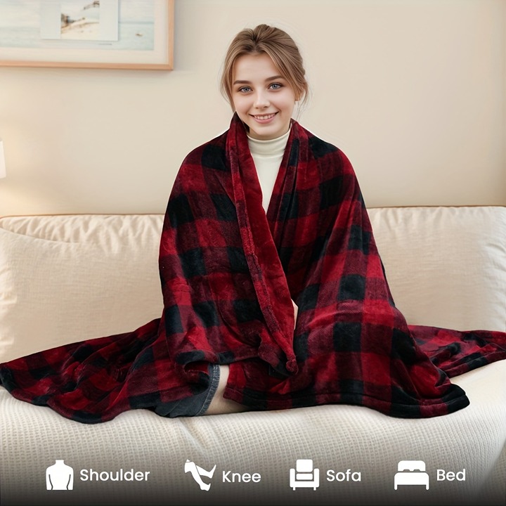 1pc Winter Heated Blanket 50*60in With 4 Fast Heating Levels-3HFF