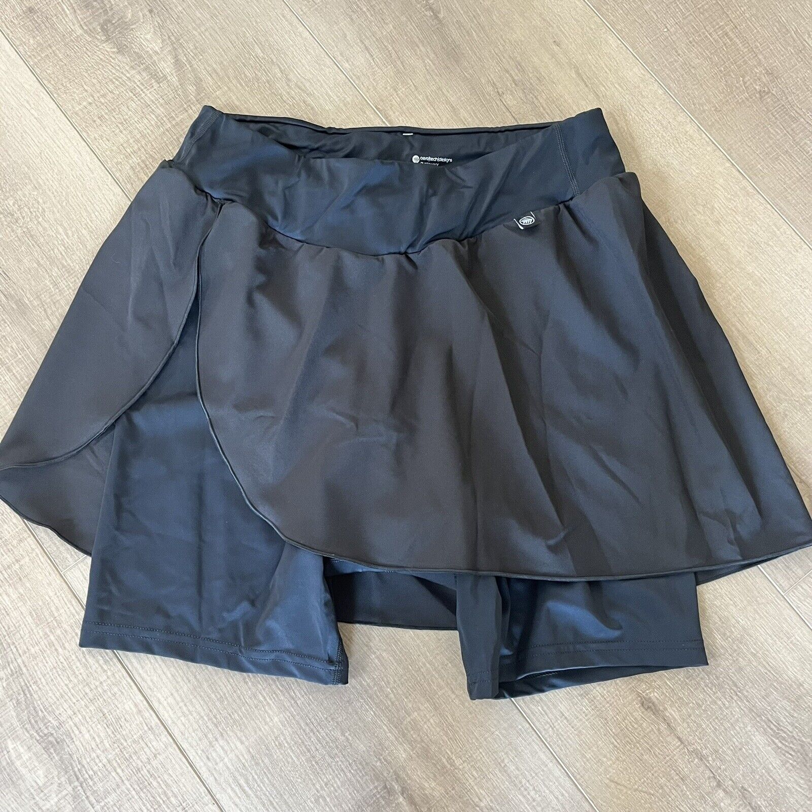 AeroTech Designs Cyclewear Black 2XL Padded High Waist Bike Shorts W/Skirt Skort