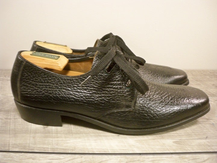 New Old Stock Vintage Made in USA Black Leather Men's Shoes Oxfords 9.5