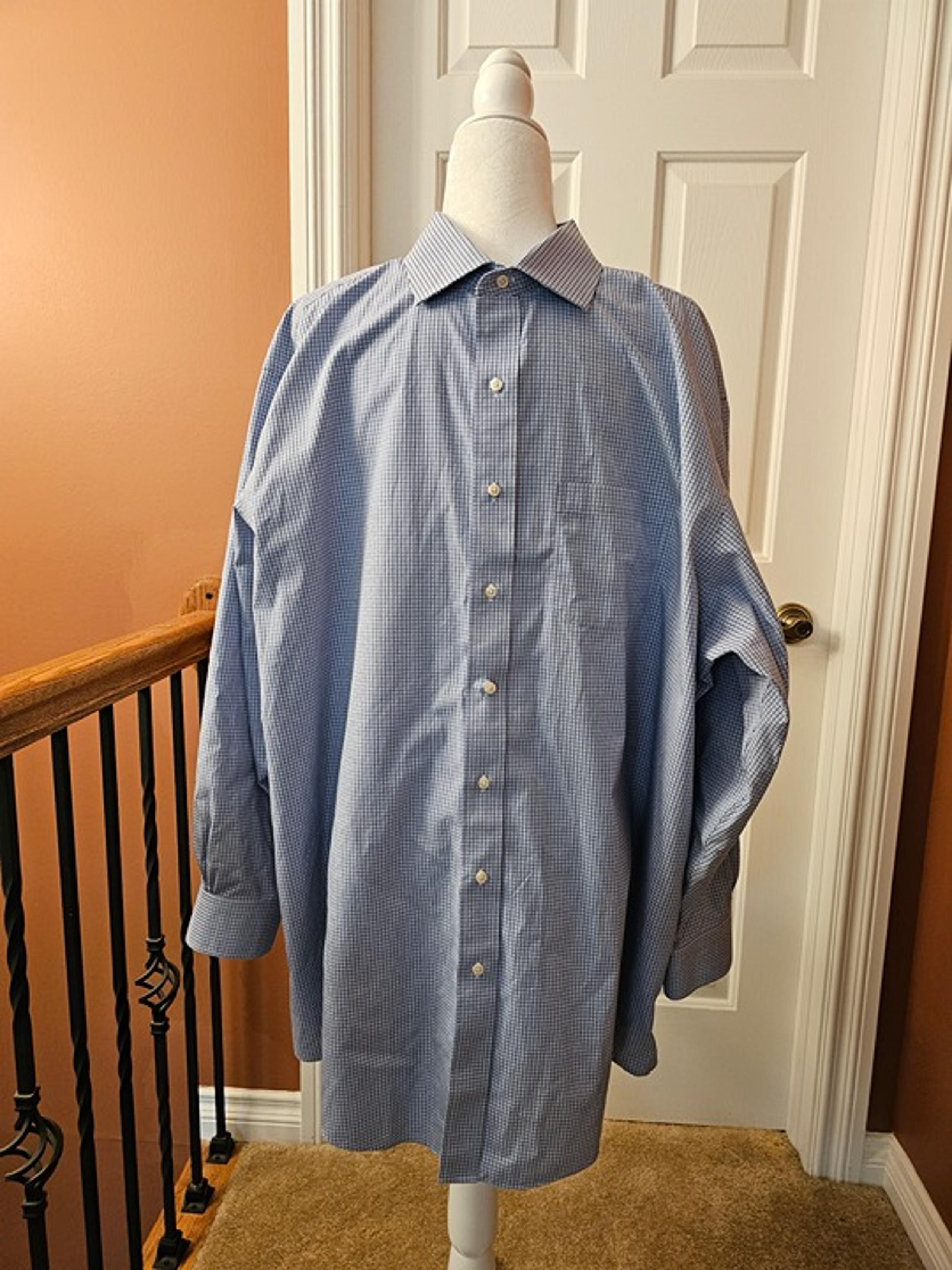Brooks Brothers Blue Long Sleeve Non Iron Dress Shirt Men’s Size 18.5-34