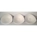 Crate and Barrel Triangular Flying Saucer Dessert Salad Bowls Set of 3 White 7”