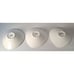 Crate and Barrel Triangular Flying Saucer Dessert Salad Bowls Set of 3 White 7”