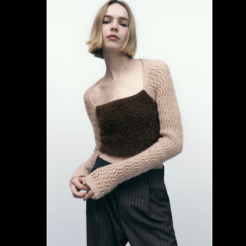 NWT ZARA SHORT KNIT TOP