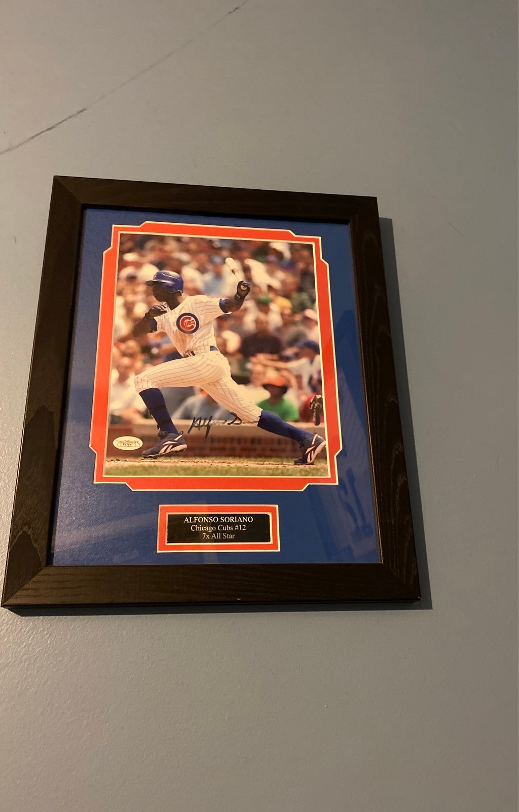 A signed chicago cubs pic by Alfonso Soriano
