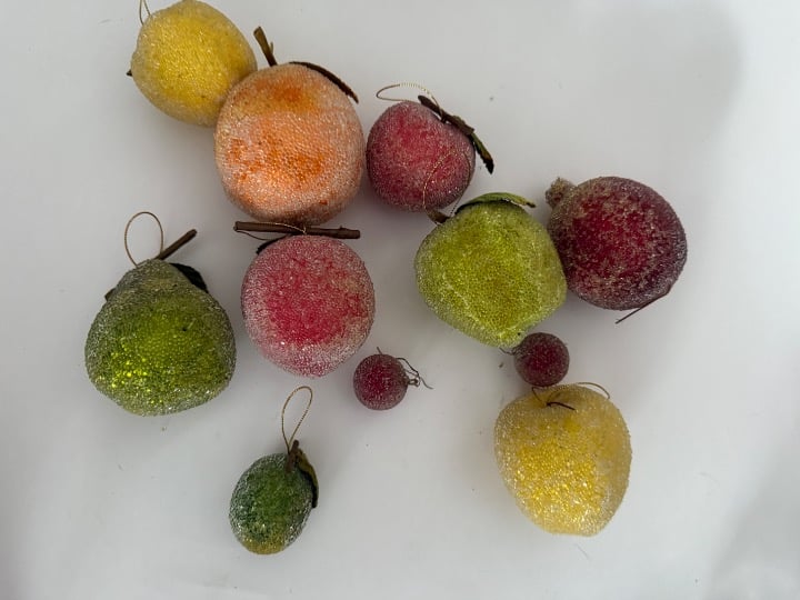 Ornaments Frosted Fruit seasonal Christmas Decor
