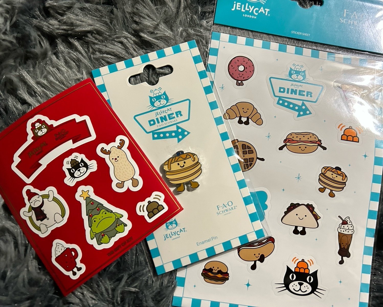 Jellycat waffle Pin and stickers