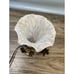 Vintage Art Nouveau Style Brass Lamp Satin Glass Shade Fairy w/ Horn 8.25 Tall