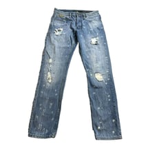 Parish Nation Jeans Adult 30x29 Blue Distressed Skater Thrashed Y2K Mens