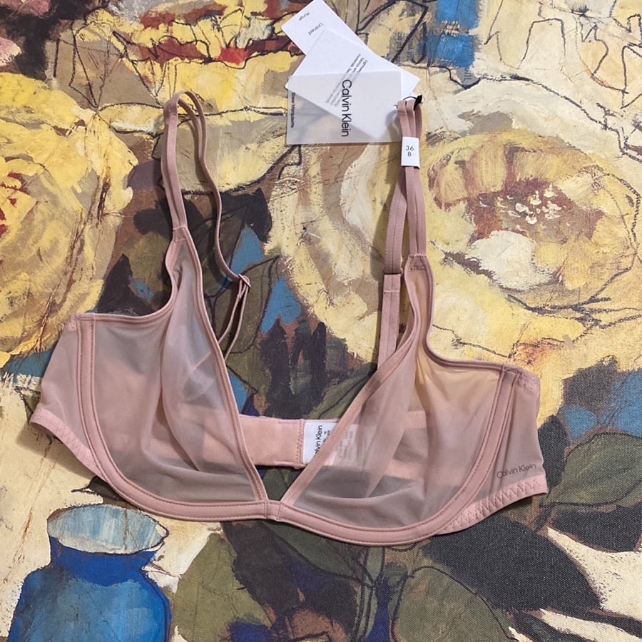 Calvin Klein Sheer Unlined Bra (size: 36B)
