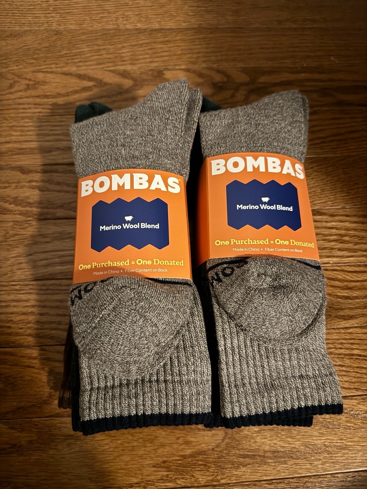 Bombas 2x Men's Merino Wool Blend Calf Sock 4-Pack Size L in Forest Navy Mix